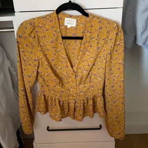 Floral long-sleeve blouse (Lost + Wander)